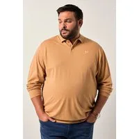 Men Plus Poloshirt Poloshirt Bauchfit Basic Piqué Langarm