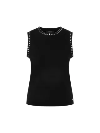 Marc Cain Collections - Top mit Nieten Knitted in Germany black new - Gr. - 42