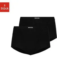 SNOCKS High-Waist-Panty High Waist Unterhose für Damen (2-St) aus Bio-Baumwolle mit Markenlogo