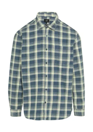 Q/S designed by - Twillhemd mit Karo-Muster blau - Gr. - XXL