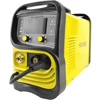 WELDINGER Schutzgasschweißgerät Set MIG/MAG-Schweißinverter MEW 200 SYN eco MAG-Set 1 Fülldraht 0,8 mm, 10 - 200 A, 7-tlg., Umpolfunktion, Displaybeleuchtung