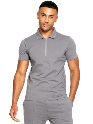 Enzo | Herren Zip Up Polo Shirt