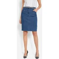 bonprix Jeansrock aus elastischem Material, körpernahe Passform, unifarben