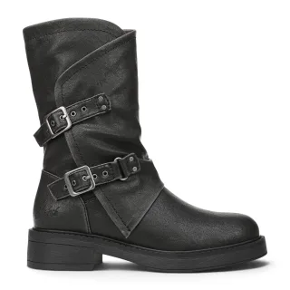 Blowfish Malibu Damen halbhohe Bikerstiefel aus schwarzem Kunstleder - Venice-2