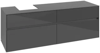 Villeroy & Boch Waschtischunterschrank Collaro C10500 1600x548x500mm Glossy Grey C10500FP