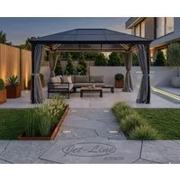 Jet-Line Pavillon Pavillon Gartenpavillon 3x4 Taneo anthrazit aus Al