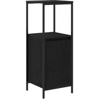 vidaXL Badezimmerspiegelschrank Badschrank mit Regalen Schwarz Eichen-Optik 36x35x95 cm (1-St)