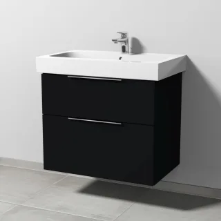 Sanipa 3way Waschtischunterbau zu Geberit iCon Waschtisch mit 2 Auszügen, Schwarz-Matt UF65108