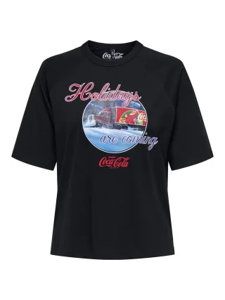ONLY - ONLCOCA COLA XMAS S/S TOP JRS Black - Gr. - XS