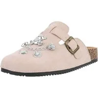 Ital-Design Damen Mules Freizeit Pantolette (88930454) Flach Pantoletten in Beige
