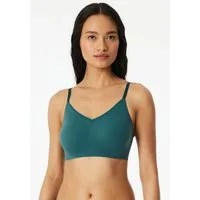 Schiesser Bustier Invisible Soft Lace herausnehmbare Pads, V-Ausschnitt, Spitze vorn, Lasercut-Abschlüsse