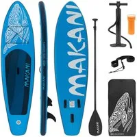 ECD Germany SUP-Board Stand Up Paddle Board aus PVC Paddelboard Paddling Board, Stand-Up Paddle-Board, SUP Board 320x80x15 cm 120 kg Traglast rutschfest blau inkl Zubehör
