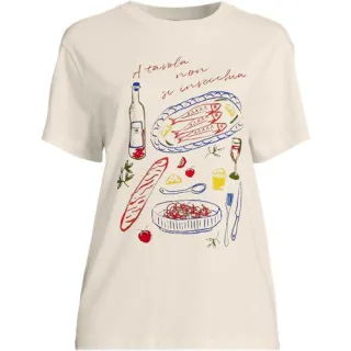 Grafik-Shirt für Damen in Plus-Größe, Damen, size: plus, Elfenbein, Baumwolle, by Lands' End