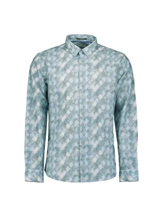 No Excess - Gemustertes Hemd blau - Gr. - L
