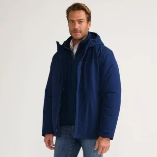 Isolierte, wasserdichte 3-in-1-Jacke Squall für Herren, Herren, size: regular, Blau, Polyester/Nylon, by Lands' End