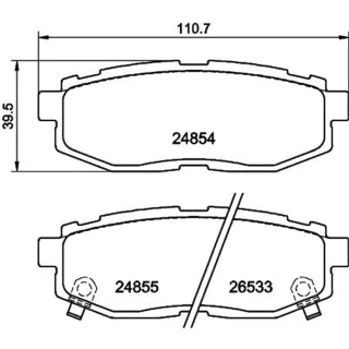Hella Bremsbel?ge hinten Subaru Toyota 8DB355014-341