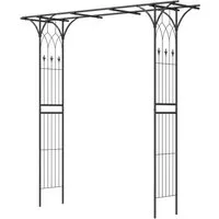 COSTWAY Rosenbogen, Rankgitter für Kletterpflanzen, 205x52x205cm, Metall