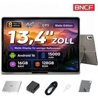 BNCF CinePad13 Matte Edition,13,4", Android 16,128GB,15000mAh,4G LTE Tablet (13.4", 128 GB, Android16, 4G LTE, DTS-Audio,MTK 8-Kern,unterstützt Widevine L1,Inklusive Schutzhülle)