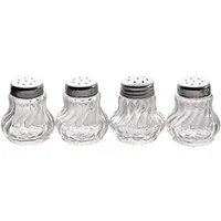 APS Salzstreuer APS Ministreuer, 4er-Set, Glas/Edelstahl