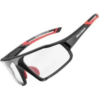 ROCKBROS Fahrradbrille SP216BK, (4 teilig), Photochrome UV400 Brille mit Belüftung