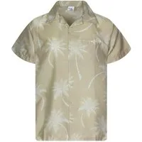 King Kameha Hawaiihemd "Palmshadow" Funky Hawaii-Hemd Herren Kurzarm Front-Tasche Sommerhemd