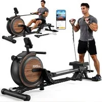 VOWVIT Rudergerät mit Magnetwiderstand und Bluetooth, bis 160 kg belastbar (1-tlg), Heim- & Innenrudergerät mit Tablet-Halterung