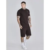Siksilk T-Shirt & Shorts SikSilk Herren Braunes T-Shirt und Shorts Set