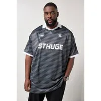 STHUGE Poloshirt Poloshirt Halbarm oversized Leicht-Jersey Muster