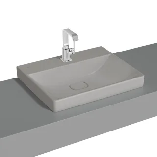 VitrA New Metropole Aufsatzwaschtisch wandgebunden rechteckig 60 x 47 cm mit Hahnloch,7526B476-0937 7526B476-0937