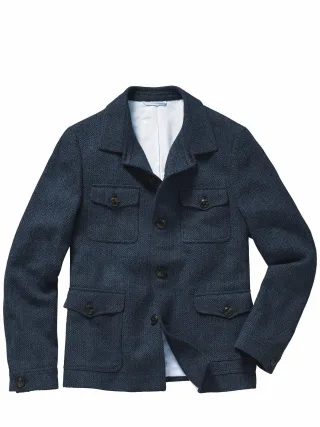Mey & Edlich Herren Five-Pocket-Sakko Blau 50 % Baumwolle, 30 % Wolle, 20 % Viskose