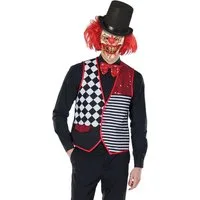 Karneval-Klamotten Kostüm Horror Pierrot Herren grusel Halloweenkostüm Narr, Herrenkostüm Halloweenkostüm Männer Clown Harlekin Weste Karneval