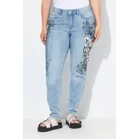 Angel of Style Röhrenjeans Slim-Jeans Emma Stretchdenim Leo-Applikation