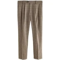 Next Stoffhose Elegante Straight Fit Hose mit Karos + Bundfalten (1-tlg)