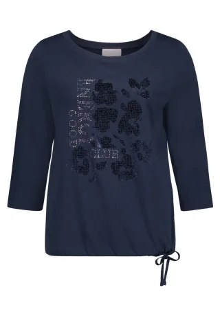 so cosy - Shirt mit 3/4-Arm & Print blau - Gr. - 36