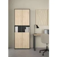 Home affaire Aktenschrank Sign Aktenregal, Bücherregal, Standregal, Merkzweckschrank, 2 Fächer, 4 Einlegeböden, Breite/Höhe 80/200 cm