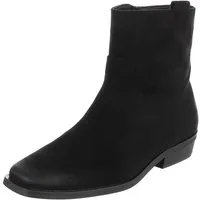Ital-Design Damen Stiefelette mit Elastikeinsatz und Blockabsatz Stiefelette (92125660) Blockabsatz Flache Stiefeletten in Schwarz