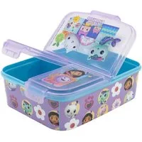 Stor Lunchbox Gabby´s Dollhouse Kinder Brotdose – Lunchbox mit 3 Fächern, (Einteilig, Einteilig), Brotzeitdose