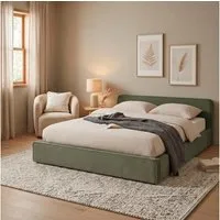 IDIMEX Polsterbett CURSIO, Doppelbett 140x200 cm mit Lattenrost in Cord-Optik Grün