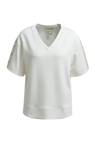 Smith&Soul - Clean Sweatshirt Rib Tape cream white - Gr. - S