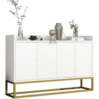 Merax Sideboard mit verstellbaren Einlegeböden und goldenen Metallrahmen, Kommode mit Push-to-Open Funktion,Anrichte,Buffet,Breite: 120cm