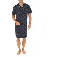 Normann Pyjama Normann Herren kurzarm Nachthemd in eleganter Optik