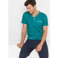 bonprix Henleyshirt Regular fit, Kurzarm, aus Baumwolle, Fade Out Look
