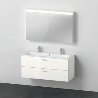 Duravit XBase Möbelwaschtisch mit Waschtischunterbau und Spiegelschrank 1230x490x200 mm - XB00670454 XB006704545