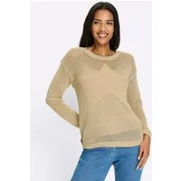 Sieh an! Strickpullover Ajour-Pullover Langarm Ajour