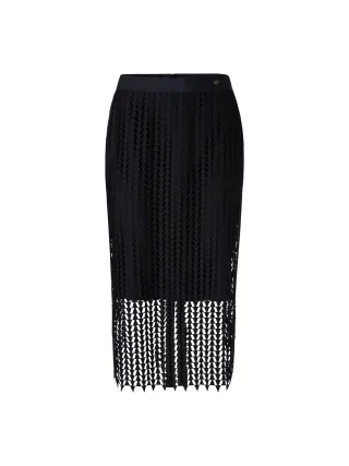 Marc Cain Collections - Rock im Lochmuster-Design midnight blue - Gr. - 36