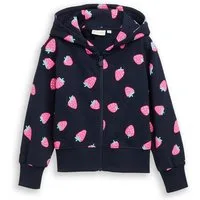 TOM TAILOR Kapuzensweatjacke mit Erdbeer-Allover-Print, für Girls