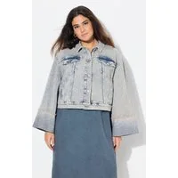 Ulla Popken Jeansjacke Jeansjacke Stretchdenim Hemdkragen Langarm