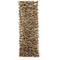 Dekoleidenschaft Dekoobjekt "Rustikal" aus Rattan & Holz, 40x108 cm, Raumteiler, Paravent, (1 St), Hängedeko, Wandschmuck - Jedes Stück ein Unikat