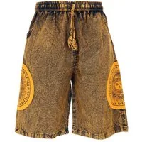 Guru-Shop Relaxhose Ethno Yogashorts, Stonwasch Patchwork Shorts.. Hippie, Ethno Style, alternative Bekleidung