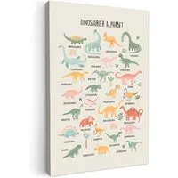 OneMillionCanvasses® Leinwandbild Pädagogisch - Alphabet lernen - Jungen - Buchstaben - Dino's, Fotodruck (1 St), Kinderzimmer Deko, Mädchen und Jungen Bilder 20x30 cm